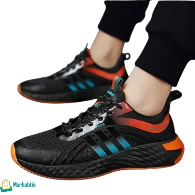 Adidas men’s shoes – black with blue and orange, direct injection comfort sole