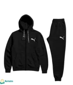 بيجاما رجالي Puma قطعتين سحاب لون أسود. طقم فليس شتوي مكفول للدفء.