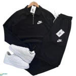 بيجاما شبابي تريكو لون أوف وايت وبنطال أسود ريب مريح