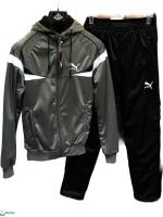 بجامة ماليزي فرو لون زيتي خامة كريستال شتوية