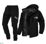 بيجاما شتوية مبطنة فرو لون أسود، طقم فليس مستورد من الصين، مثالي لأجواء سوريا الباردة.