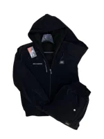 بجامة رجالي مبطنة فرو لون أسود ملكي قماش برشوت خملي