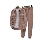 بيجاما شامواه تركي رجالي لون بيج رملي طقم ربيعي عصري