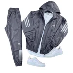 بيجاما رجالي سكوبا لون فضي جاكيت بسحاب وبنطال تصميم شبابي