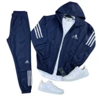 بيجاما رجالي سكوبا لون أسود طقم جاكيت بسحاب وبنطال تصميم عصري مريح